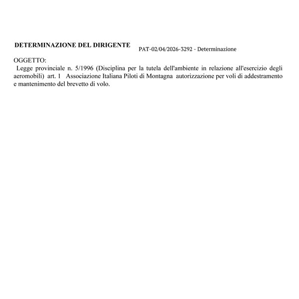 Rinnovo Autorizzazione Voli in Deroga 2026-2029